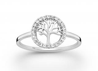 Prsten Strom života se zirkony stříbro 925 Velikost: 6 - 1,6 cm (EU 51 - 53)