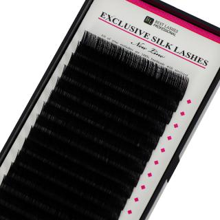 Exkluzivní hedvábné řasy J, 0,20 X 8 mm - 16 řad (Hedvábné řasy pro prodlužování řas  J, 0,20 X 8 mm - 16 řad)
