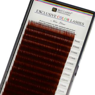 Tmavě vínové řasy mix délek C, 0,20 X 9-14 mm - 16 řad