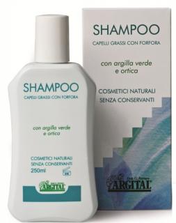 ARGITAL Šampon na mastné vlasy a proti lupům s kopřivou - 250 ml (Proti padání vlasů, proti lupům. Se zeleným jílem a lopuchový kořenem reguluje maštění vlasů)