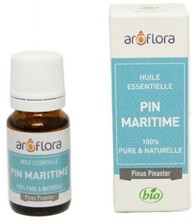 AROFLORA Éterický olej BIO Borovice 10 ml. (Esenciální olej z mořské borovice (pinus pinaster) má respirační, antiseptické účinky a je vhodný pro vykašlávání.  Je také povzbuzující díky své svěží a příjemné vůni.)