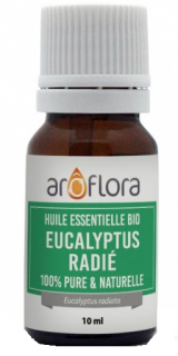 AROFLORA Éterický olej BIO Eukalyptus radiata 10 ml. (protiinfekční na dýchací a močové cesty. Vůně éterického oleje vyzařovaného eukalyptem je osvěžující.  Používá se hlavně pro své respirační, tonické a dekongesční vlastnosti. Je také známo, že snižuje)