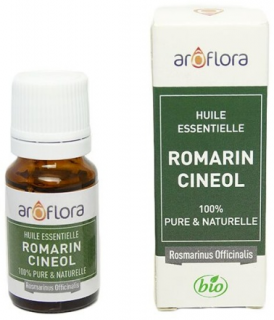 AROFLORA Éterický olej BIO Rozmarýn Cineol 10 ml. (Všestranný olej pro posílení organizmu, pomáhá rozproudit energii a krevní oběh, prohřívá a zvyšuje krevní tlak, zlepšuje koncentraci a paměť.)