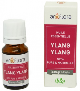 AROFLORA Éterický olej BIO Ylang ylang 10 ml. (Je známo, že s exotickou a afrodiziakovou vůní působí Ylang-Ylang éterický olej (Cananga Odorata) proti sexuální únavě u mužů a žen.  Je také známá tím, že dodává vlasům sílu a lesk.)