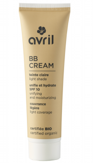 AVRIL BB krém CLAIRE s SPF 10 - 30 ml. (5 v 1. Hydratační s jemnou ženskou vůní a texturou. Se sluneční ochranou SPF 10. S bio granátovým jablkem proti stárnutí pokožky.)