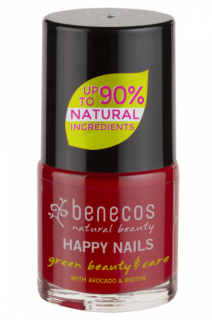 BENECOS Lak na nehty VINTAGE RED - 5 ml (8 - FREE, s avokádovým olejem pro výživu a Biotinem pro posílení křehkých nehtů.)