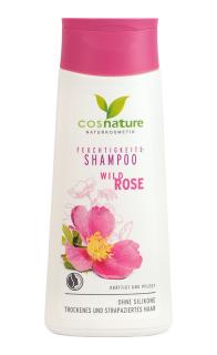 COSNATURE Šampon hydratační Divoká růže 200 ml. (Lehká květinová vůně. Vlasy jsou hydratované a vlasové kořínky jsou posíleny. Pro potřeby suchých a poškozených vlasů.)