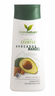 COSNATURE Šampon regenerační Avokádo - Mandle 200 ml. (regenerační, s proteinovým komplexem pšenice a mandlí posiluje vlasovou strukturu. S arganovým olejem a extraktem z avokáda vlasy očistí a vyživují.)