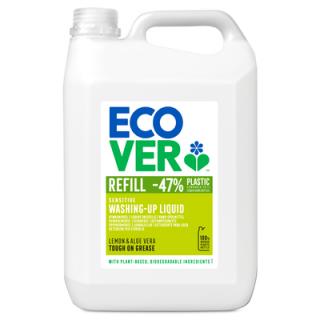 ECOVER Na nádobí s aloe a citronem 5 L (Ekologický jar, se kterým šetříte životní prostředí a zároveň budete mít čisté a voňavé nádobí. Účinně myje, odmašťuje a přitom je jemný k vaší pokožce. Výhodné velké balení ušetří i vaše peníze.)