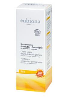 EUBIONA Sun Opalovací krém 20 LSF/SPF - 50 ml. (Voděodolný, nemastný. S granátovým jablkem a bambuckým máslem.)