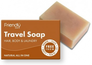 FRIENDLY SOAP Mýdlo cestovní 95 gr. (Tento malý společník, který je plně biologicky rozložitelný, vás umývá, vaše vlasy nebo dokonce i vaše oblečení, a také vás udrží v dobrém stavu. Je to nejvšestrannější věc, na kterou zapomenete zabalit. S citronovou)