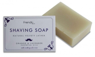 FRIENDLY SOAP Mýdlo na holení Pomeranč a Levandule 95 gr. (Zapomeňte na své pěny a nezdravé gely: toto přirozeně uklidňující mýdlo dělá skvělou pěnu pro pohodlnější oholení.)