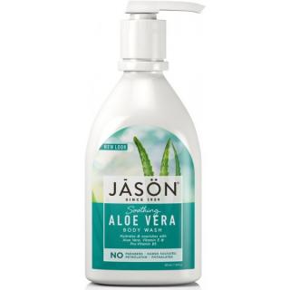 JASON Gel sprchový Aloe Vera - 887 ml. (Uklidňující sprchový gel obohacený o slunečnicový a mandlový olej, s výtažkem z heřmánku. Bohatě pěnící sprchový gel s obsahem aloe vera z kontrolovaného ekologického zemědělství.)