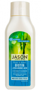 JASON Kondicionér vlasový Biotin 454 gr. (Posilující vlasy. Obohacen měsíčkem, ženšenem a heřmánkem. Vhodný pro suchou, podrážděnou a loupající se pokožku hlavy a pro narušené vlasy s poškozenými konečky. Regeneruje a hydratuje vlasy a dává jim zdravý)