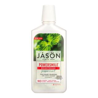 JASON Ústní voda Powersmile - 473 ml. (S obsahem přírodního mátového oleje, vápníku, vitamínu C a Bio Aloe Vera)