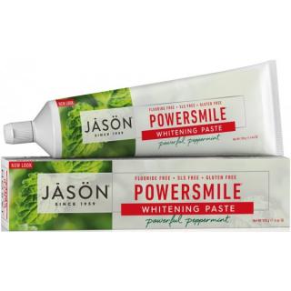 JASON Zubní pasta Powersmile - 170 gr. (Grep, máta a Aloe Vera. Zubní pasta Powersmile s aloe vera, mátou a výtažkem z grepových jadérek. Při pravidelném používání přirozeně bělí zuby bez poškozování skloviny. Zuby jemně čistí, osvěžuje dech a zároveň)