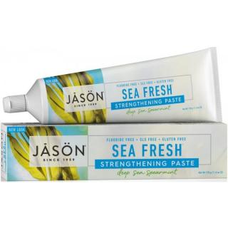 JASON Zubní pasta Sea Fresh - 170 gr. (Máta, petržel, mořské řasy. Zubní pasta s mořskou řasou. Bez fluoridů, umělých sladidel, ochucovadel. Účinná kombinace extraktů z máty a petržele pro svěží dech.)