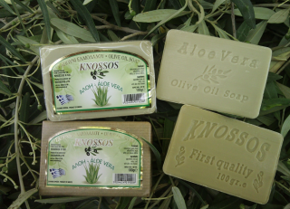 KNOSSOS Olivové mýdlo s Aloe Vera 100 gr. (Přírodní mýdlo i pro citlivou pleť)