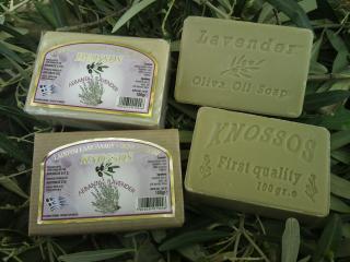 KNOSSOS Olivové mýdlo s Levandulí 100 gr. (Přírodní mýdlo i pro citlivou pleť)