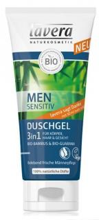 LAVERA Šampon na vlasy a tělo 3v1 pro muže - 200 ml. (Pro tělo, vlasy a obličej. Bio bambus šampon   Bio guarana. 200 ml. LAVERA)
