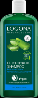 LOGONA Šampon na vlasy hydratační Aloe Vera 250 ml. (Hydratace a ochrana pro suché vlasy. Pro zvlhčení vlasů a pokožky hlavy.)