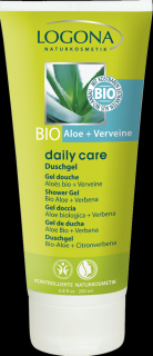 LOGONA Sprchový gel Daily Care Bio Aloe a Verbena 200 ml. (Pro každodenní použití. Osvěžující citrusová vůně. Chrání před dehydratací.)