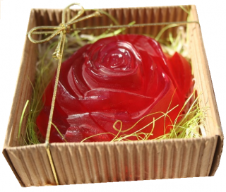 MYSTICKÁ MÝDLÁRNA Mýdlo rostlinné Růže červená v krabičce 35 gr. (váha 35 g.)