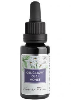 NOBILIS TILIA Obličejový olej MONET 20 ml. (Luxusní regenerační olej pro projasnění pleti. Projasňuje pleť a dodává jí hebkost, obsahuje vzácné oleje z jasmínu a neroli)