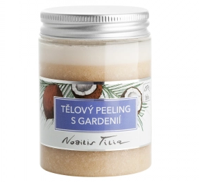 NOBILIS TILIA Tělový peeling s gardenií 100 ml. (Luxusní tělový peeling s BIO kokosovým olejem zjemňuje a dokonale hydratuje pleť)