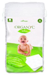 ORGANYC Čistící vatové čtverce z bio bavlny 60 ks (Praktické bavlněné čtverce, které využijete pro hygienu celé rodiny. Vatové čtverce jsou z bio bavlny, která je šetrná i k té necitlivější dětské pokožce.)