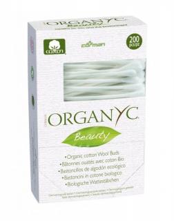ORGANYC Vatové tyčinky - 200 ks (Čistící tyčinky v biokvalitě. Vyrobeny z organické bavlny a z recyklovaného kartonu. Vhodné pro denní kosmetiku a péči o tělo.)