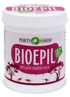 PURITY VISION Depilační cukrová pasta BioEpil 400 gr. (Depilační cukrová pasta s růžovou vodou, čajovníkem a heřmánkem. Depilace s BioEpil je méně bolestivá, nezpůsobuje výrazné zarudnutí pokožky a je vhodná i pro depilaci citlivých partií jako jsou podpa