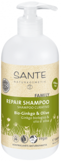 SANTE Šampon Family regenerační Bio Gingko a hráškový protein  500 ml. (Péče o unavené vlasy bez lesku.)