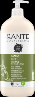 SANTE Šampon Family regenerační Bio Gingko  hráškový protein 950 ml. (Péče o unavené vlasy bez lesku. Kombinace oliv a vaniky.)