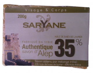 SARYANE Syrské mýdlo z Aleppo 35 % - 200 gr. (Aleppské mýdlo ze Sýrie)