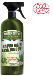 SAVON DE MARSEILLE Černé mýdlo tekuté ZAHRADA Ecologique 750 ml. (Pro domácnost a zahradu - pro léčbu vašich rostlin, přírodní repelent proti mšicím a sviluškám. Příjemné řešení pro bydlení a zahradu. Černé mýdlo je účinný čistící přípravek, který odpuzuj