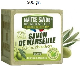 SAVON DE MARSEILLE Marseillské Mýdlo olivové 500 gr. (Mýdlo na praní olivové přírodní )