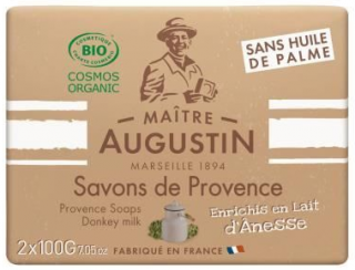 SAVON DE MARSEILLE Mýdlo z Provance Augustin s oslím mlékem BIO 200 gr. (s oslím mlékem BIO, extra jemné, napomáhá hydrataci. )