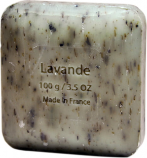SAVON DU MIDI Mýdlo Levandule 100 gr. (Mýdlo s jemnými květinovými částmi je jemné mýdlo s lehkým peelingovým účinkem pro každodenní použití. Nejen na ruce, ale i na celé tělo.)