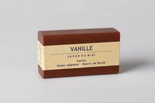 SAVON DU MIDI Mýdlo Vanilka 100 gr. (Mýdlo s bambuckým máslem je jemné mýdlo pro každodenní použití. Nejen na ruce, ale i na celé tělo.)