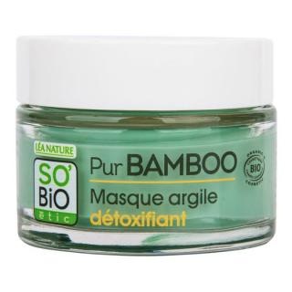 SO´BIO étic Detoxikační pleťová maska s jílem Pur Bamboo 50 ml. (Pro všechny typy pleti. S bílým jílem. Maska rozpouští a absorbuje nečistoty i přebytečný kožní maz. Tím pomáhá eliminovat toxiny v pleti a ucpávání pórů.)