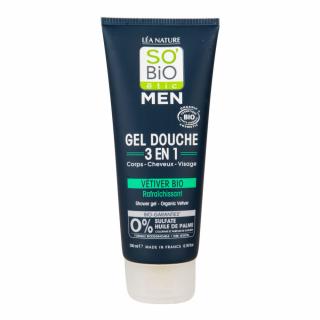 SO´BIO étic Gel sprchový MEN 3v1 osvěžující vetiver 200 ml