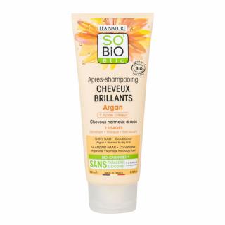 SO´BIO étic Kondicionér argan pro lesk pro normální až suché vlasy 250 ml. (Přírodní kondicionér určený k maximalizaci lesku a pružnosti vlasů. I suchým vlasům dodá zářivou vitalitu.)