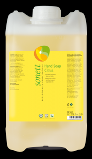 SONETT Tekuté mýdlo Citrus - 10 L. (Jemné tekuté mýdlo na mytí rukou s příjemnou vůní citrusů. S BIO éterickými oleji z citrusů, myrhy a damascenské růže.)