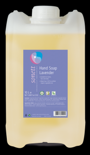 SONETT Tekuté mýdlo Levandule - 10 L. (Jemné tekuté mýdlo na mytí rukou s příjemnou vůní Levandulí. S BIO éterickými oleji z levandule, myrhy a damascenské růže.)