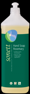SONETT Tekuté mýdlo Rozmarýn - 1L. (Jemné tekuté mýdlo na mytí rukou s příjemnou vůní rozmarýnu. S BIO éterickými oleji z rozmarýnu, šalvěje, bergamotu, levandule a tymiánu.)