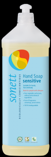 SONETT Tekuté mýdlo Sensitive - 1L. (Ideální pro alergiky a osoby s citlivou pokožkou. Tekuté mýdlo na mytí rukou bez vonných přísad.)