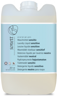 SONETT tekutý prací gel NEUTRAL 20 L (Řada Neutral - Sensitive určená pro alergiky a osoby s citlivou pokožkou.)