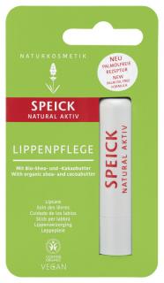 SPEICK Balzám na rty Natural Aktiv 4,5gr (Zřetelně ohebné rty, s bio bambuckým máslem, S vitamínem F a vitamínem E, s čistými esenciálními oleji pomeranče, růže a vanilky bourbon.)