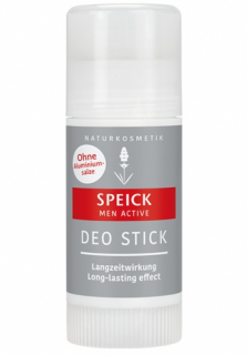 SPEICK Tuhý deodorant Men Active 40 ml. (Efektivní dlouhodobý účinek. Dlouhodobá svěžest bez obsahu hliníkových solí. Spolehlivá ochrana. S deodorační organickou šalvějí.)